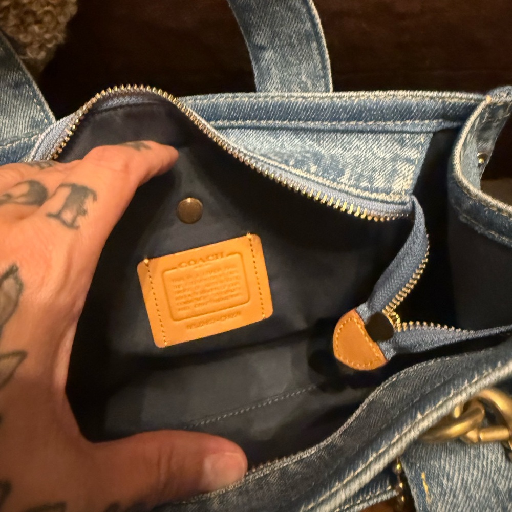 Coach Denim Blue Tote with Adjustable Strap - Picture 3 of 3